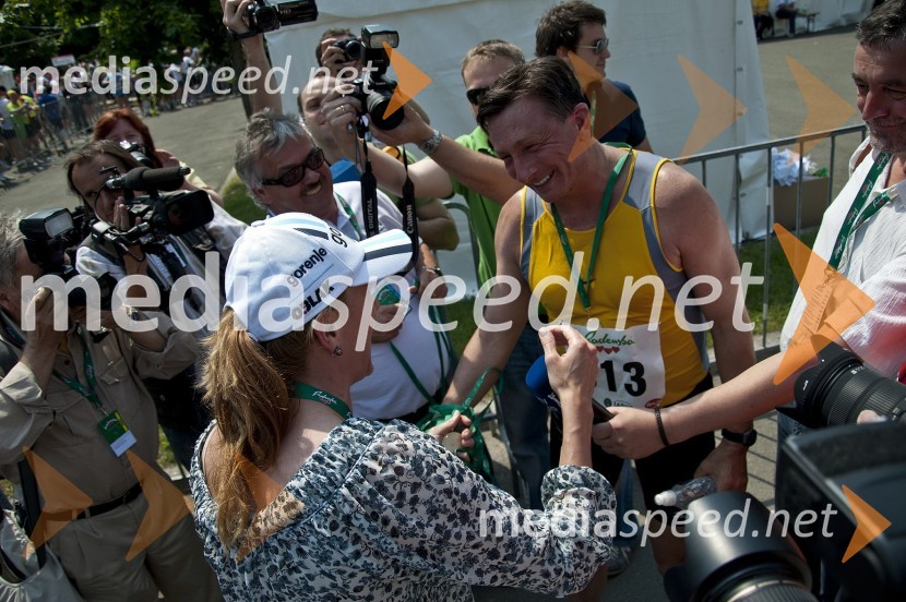Petra Majdič, smučarska tekačica in Borut Pahor, predsednik vlade Republike Slovenije31. Maraton treh src, udeleženci