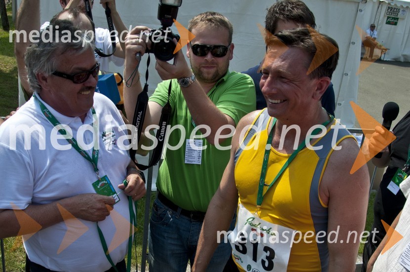 Zvonko Murgelj, direktor podjetja Radenska, ... in Borut Pahor, predsednik vlade Republike Slovenije31. Maraton treh src, udeleženci
