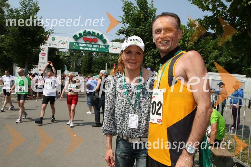 Petra Majdič, smučarska tekačica in Branko Bohak, tek na 21 km31. Maraton treh src, udeleženci
