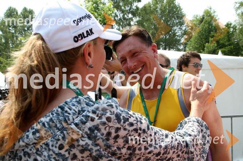Petra Majdič, smučarska tekačica in Borut Pahor, predsednik vlade Republike Slovenije31. Maraton treh src, udeleženci