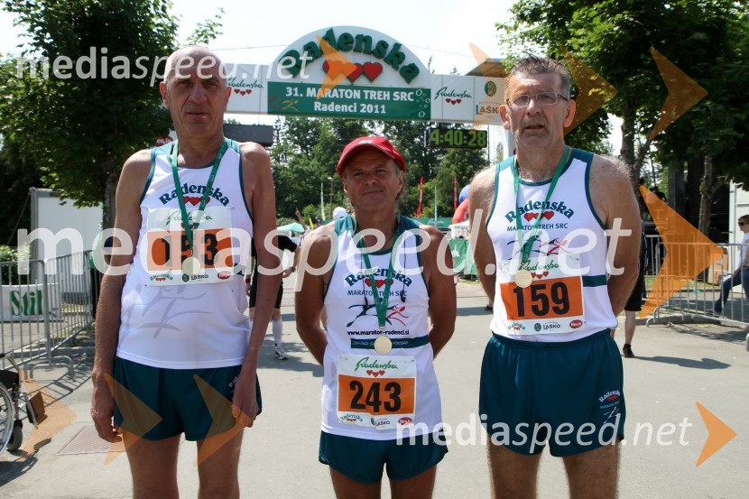 Samo Potokar, Drago Boroja, Nedeljko Todorović, tek na 42 km31. Maraton treh src, udeleženci