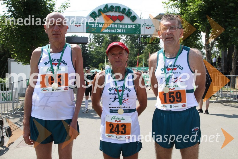 Samo Potokar, Drago Boroja, Nedeljko Todorović, tek na 42 km31. Maraton treh src, udeleženci