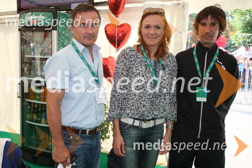 Primož Ulaga, direktor trženja na Smučarski zvezi Slovenije, Petra Majdič, smučarska tekačica in Primož Peterka, smučarski skakalec31. Maraton treh src, reportaža