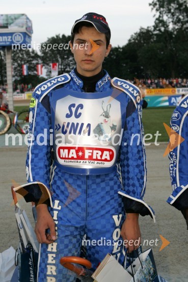 Hrvaški tekmovalec Zoran StrahijaSPEEDWAY, otvoritev stadiona Milenium