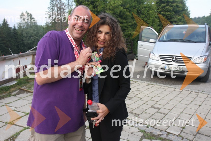 Rado Lovrenčec, direktor marketinga na Radiu City ter Natalija Bratkovič, voditeljica na televiziji RTS Maribor16. rojstni dan Radia City