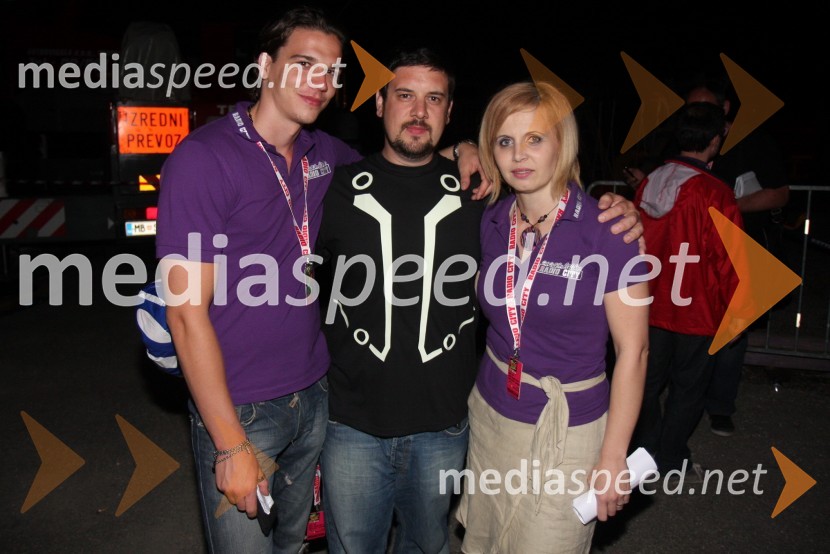 Jan Ternjak, novinar na Radiu City, Tine Križanič, član ekipe Reporter Milan, Anita Mlakar, moderatorka na Radiu City16. rojstni dan Radia City