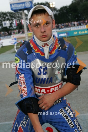 Avstrijski tekmovalec Friedrich WallnerSPEEDWAY, otvoritev stadiona Milenium