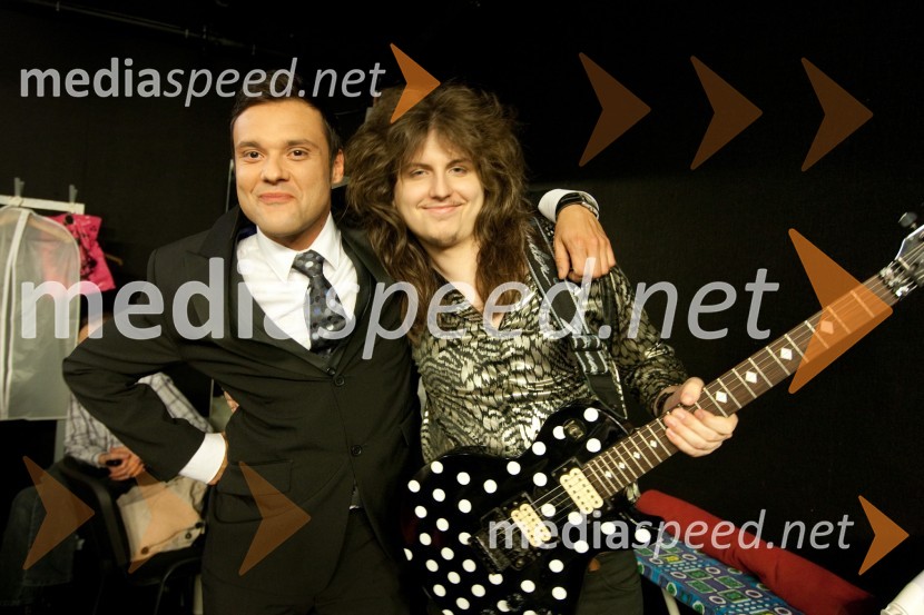 Miha Rebernik in Jimmy BlackmoreSlovenija ima talent, snemanje četrte polfinalne oddaje