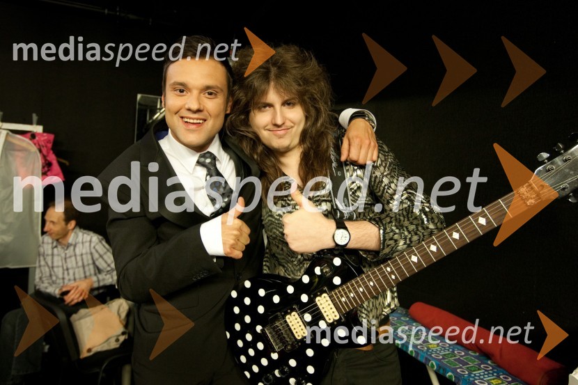 	Miha Rebernik in Jimmy BlackmoreSlovenija ima talent, snemanje četrte polfinalne oddaje