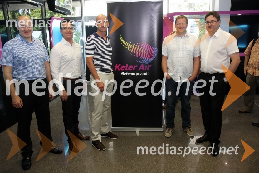 Miran Hrženjak, direktor Skupina Keter, Tom Begovič, Skupina Keter, Denis Bolčina, Skupina Keter, Aleš Železnik, Keter Air d.o.o. in Marjan Kolar, Skupina KeterKeter Air d.o.o., odprtje poslovne enote v Murski Soboti