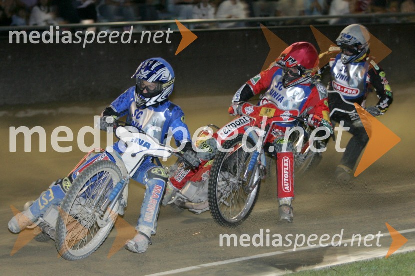 Nikola Martinec, SK Prelog Hrvaška; Davor Volk, AMD Krško in Norbert Groegler, AvstrijaSPEEDWAY, 3. dirka ekipnega DP Slovenije, Hrvaške in Avstrije