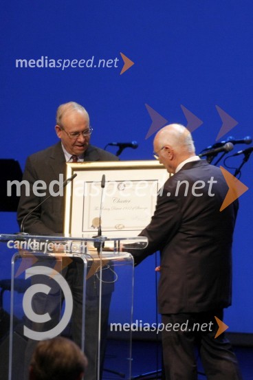 Ray Klinginsmith, predsednik Rotary International in Stanko Ojnik, prvi guverner Distrikta 1912Slovesnost ob ustanovitvi Rotary International District 1912