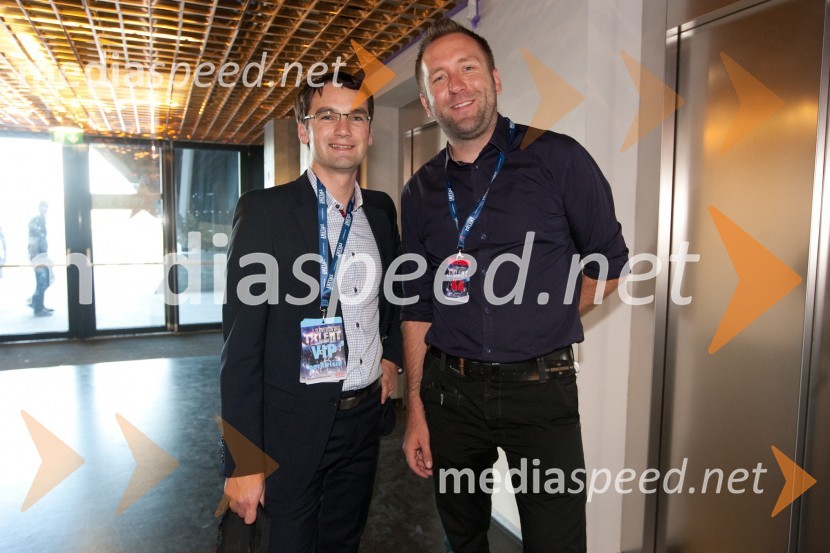 Gregor Draksler, vodja marketinga Peugeot Slovenija d.o.o. in Mladen Lulič, Paideia ScriptSlovenija ima talent, veliki finale