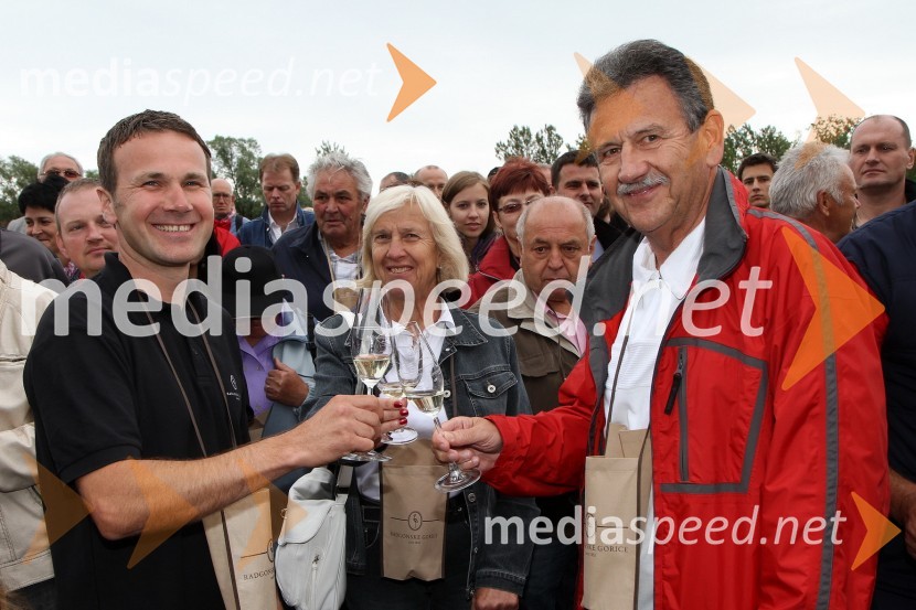 Borut Cvetkovič, direktor podjetja Radgonske gorice d.d., Anton Kampuš, župan Občine Gornja Radgona in soproga Marija5. Dan odprtih kleti, tradicionalna prireditev Radgonskih goric