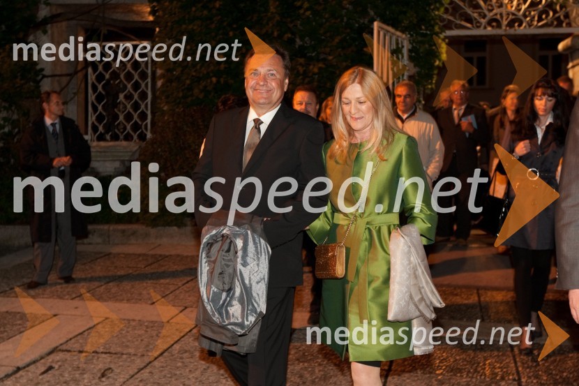 Zoran Janković, župan Mestne občine Ljubljana in soproga MijaOsrednja državna počastitev dneva državnosti in 20. obletnice samostojnosti Slovenije