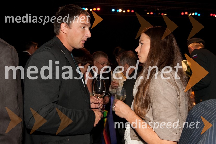 Primož Kozmus, atlet in Tina Maze, smučarkaOsrednja državna počastitev dneva državnosti in 20. obletnice samostojnosti Slovenije