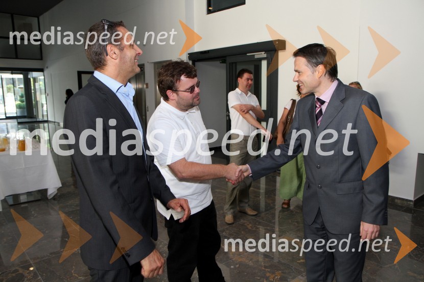 Danilo Rošker, direktor SNG Maribor, Alen Kavčič in Igor Kurnik, vodja prodajeSprejem za poslovne partnerje in turistične delavce hotela City Maribor