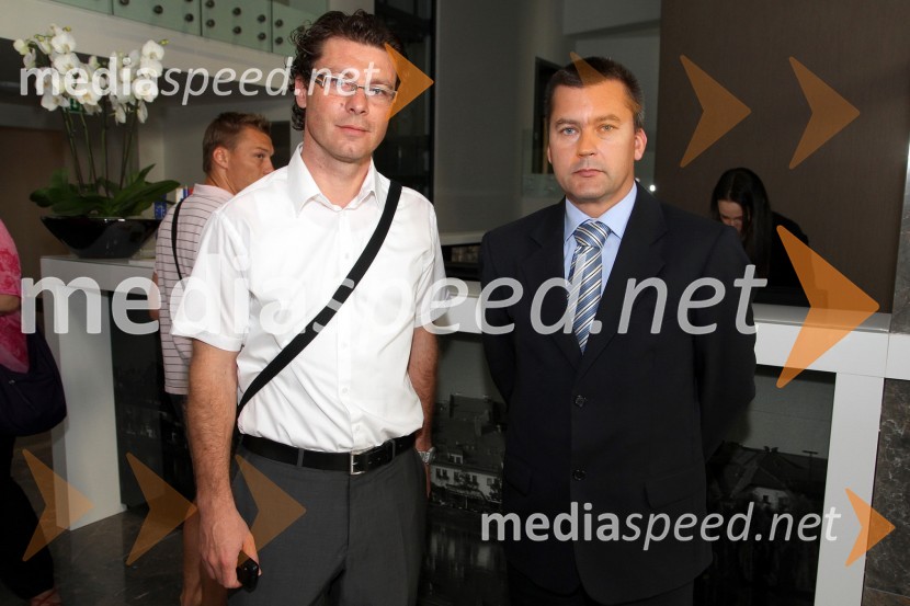 Sebastjan Harc, vodja prodaje HIT Šentilj d.d. in Mitja Klančišar, direktor hotelaSprejem za poslovne partnerje in turistične delavce hotela City Maribor