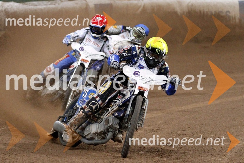 Greg Hancock (ZDA), Nicki Pedersen (Danska) in Chris Holder (Avstralija)Speedway Grand Prix 2011, VN Velike Britanije, 5. dirka