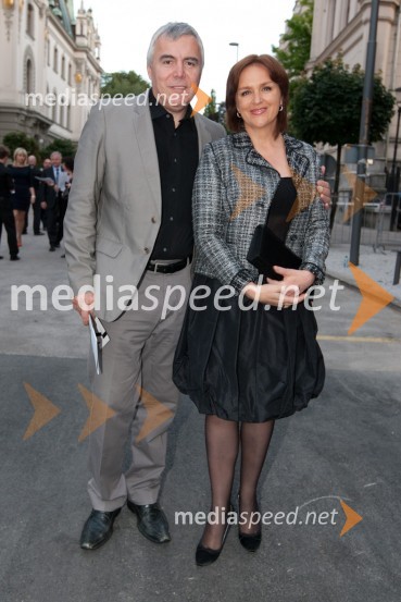 Zoran Predin, glasbenik, soproga BarbaraFestival Ljubljana 2011, otvoritev