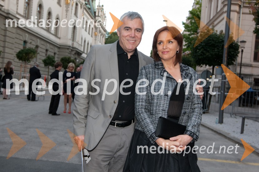 Zoran Predin, glasbenik, soproga BarbaraFestival Ljubljana 2011, otvoritev