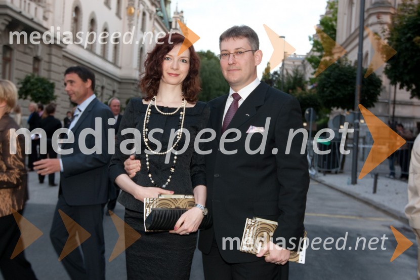 Žiga Debeljak, predsednik uprave družbe Mercator d.d. in soproga MetodaFestival Ljubljana 2011, otvoritev