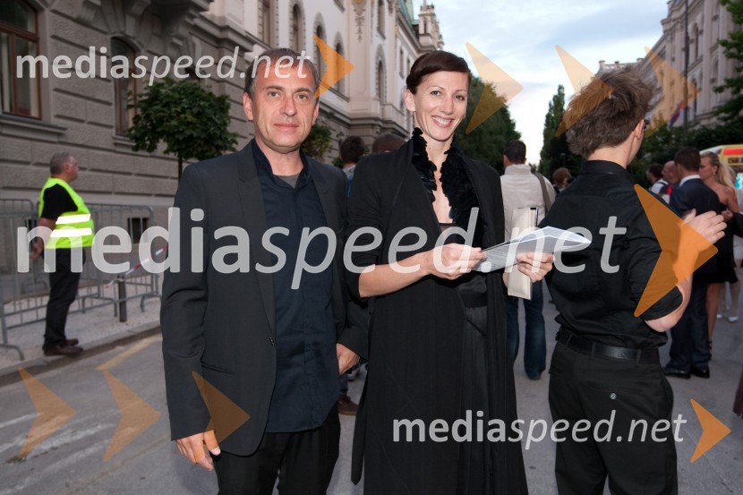 Sanja Neškovič Peršin, baletna plesalka in soprog Blaž Peršin, direktor Mestnega muzeja LjubljanaFestival Ljubljana 2011, otvoritev