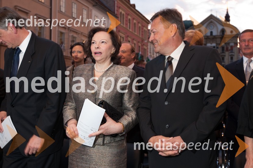 Barbara Miklič Türk in Zoran Janković, župan Mestne občine LjubljanaFestival Ljubljana 2011, otvoritev