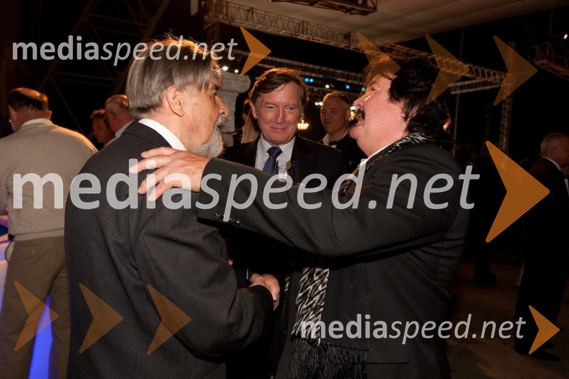 Ciril Zlobec, literat, Uroš Lajovic, dirigent in Janez Lotrič, operni pevecFestival Ljubljana 2011, otvoritev