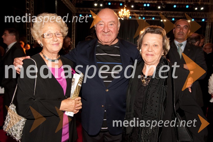 Anton Nanut, dirigent, soproga Milojka in Veronika ZlobecFestival Ljubljana 2011, otvoritev