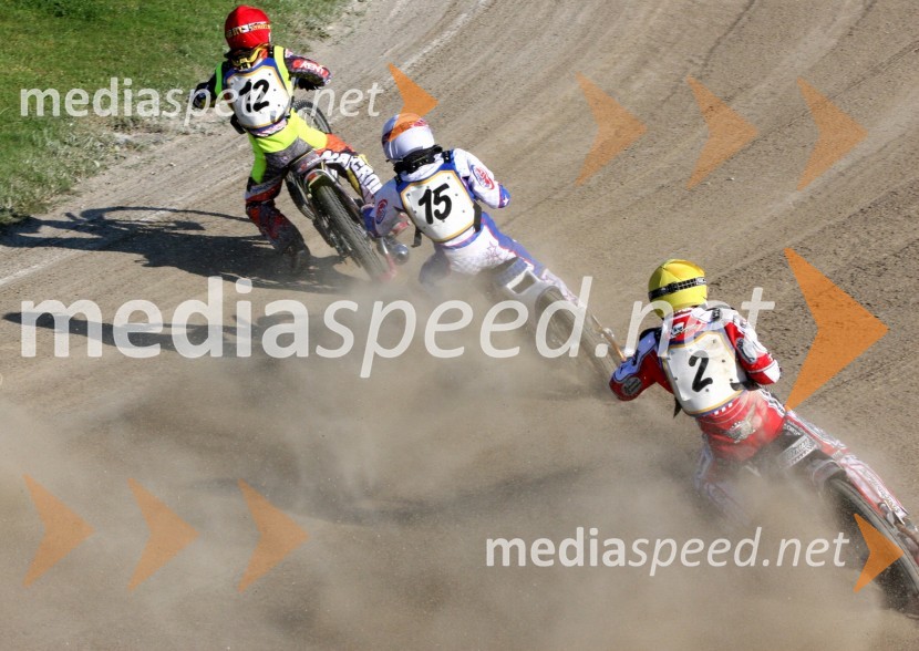 Michael Jepsen Jensen, Danska, Jonas B. Andersen, Danska in Szymon Wozniak, PoljskaSpeedway, EP mladincev do 19 let, finale 2011