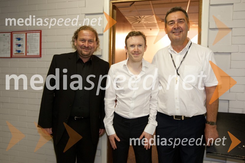 Darko Brlek, direktor Festivala Ljubljana, Daniel Harding, dirigent in Brane Panič, pomočnik direktorja Festivala LjubljanaFestival Ljubljana 2011, Orkester Filharmonica Della Scala