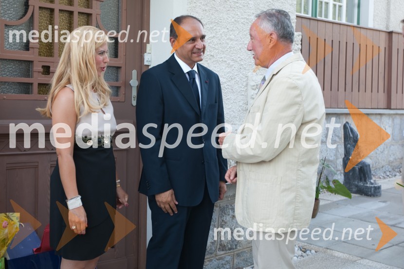 Ahmed Farouk, veleposlanik Egipta v Sloveniji, soproga Nesrin in Anton Bebler, profesorSprejem egiptovskega veleposlanika