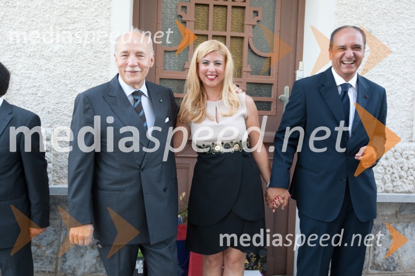 Alessandro Pietromarchi, veleposlanik Italije v Sloveniji, Ahmed Farouk, veleposlanik Egipta v Sloveniji, soproga NesrinSprejem egiptovskega veleposlanika