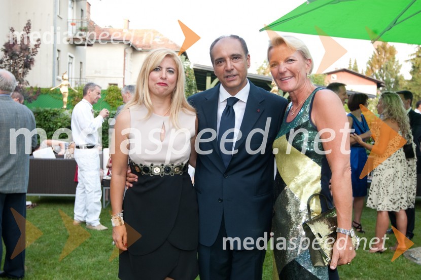 Ahmed Farouk, veleposlanik Egipta v Sloveniji, soproga Nesrin in Alexandra van DuinemSprejem egiptovskega veleposlanika