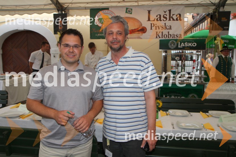 Jure Struc, direktor marketinga družbe Pivovarna Laško d.d. in Vili Grdadolnik, EPR d.o.o.Pivo in cvetje 2011, VIP dogajanje