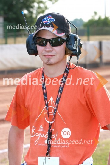 Štarter Blaž Kotnjek (ST Lendava)Speedway, državno prvenstvo posameznikov Slovenije in Hrvaške, 3. dirka