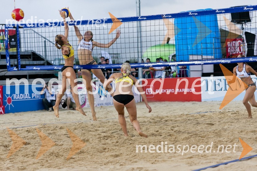 Nina Kontrec, Jelena Strel Kosmač in Marina Crnjac, odbojkarice na mivkiBeachMaster 2011