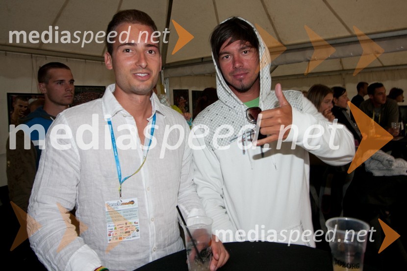 Marko Hafner, soorganizator turnirja in Borij Levski, Guinessov rekorder v wakeboardanjuBeachMaster 2011