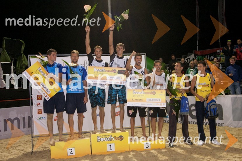 Danijel Koncilja in Jernej Potočnik, Danijel in Jan Pokeršnik, German Lopez in Manuel De Amo, Španija, Krešmir Perič in Darko Nojić, HrvaškaBeachMaster 2011