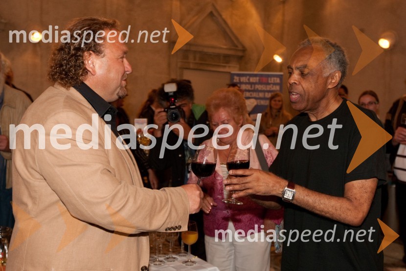 Darko Brlek, direktor Festivala Ljubljana in Gilberto Gil, glasbenikFestival Ljubljana 2011: Gilberto Gil, koncert