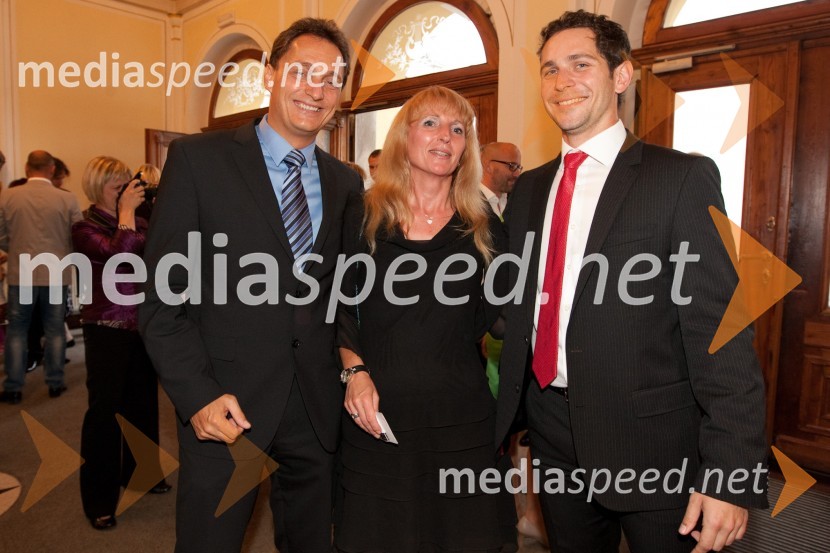 Anton Petrič, Director, CISCO SYSTEMS, Podružnica Ljubljana s soprogo in Miha Žerko, predsednik uprave SRCFestival Ljubljana 2011: Koncert kitajskega filharmoničnega orkestra Hangdžov