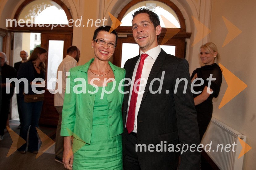 Marta Kos Marko, svetovalka za javno nastopanje in Miha Žerko, predsednik uprave SRCFestival Ljubljana 2011: Koncert kitajskega filharmoničnega orkestra Hangdžov