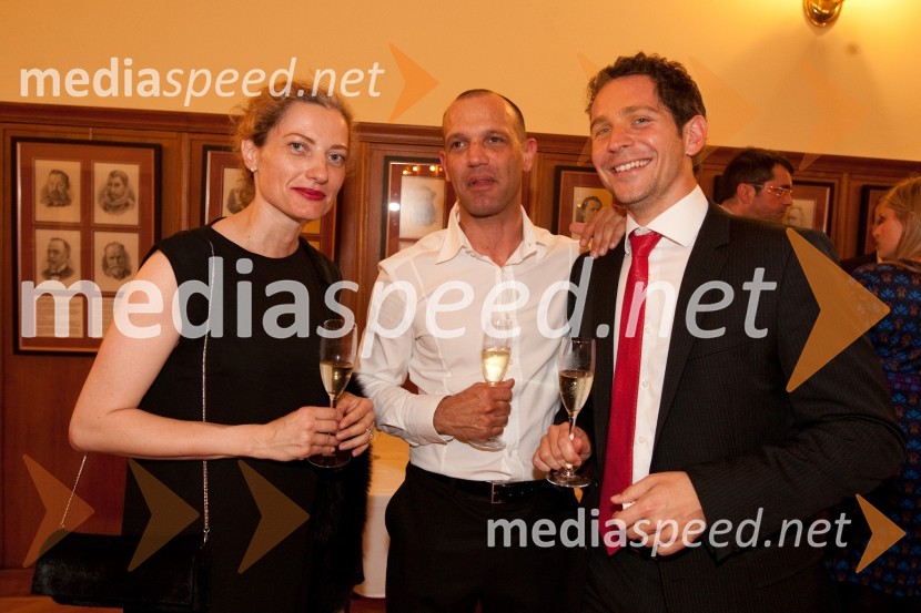 Hermina Kovačič, novinarka, Uroš Mijailović, Restavracija Arboretum in Miha Žerko, predsednik uprave SRCFestival Ljubljana 2011: Koncert kitajskega filharmoničnega orkestra Hangdžov