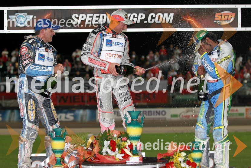 Greg Hancock (ZDA), Andreas Jonsson (Švedska), Antonio Lindback (Švedska)Speedway Grand Prix 2011, VN Italije - 6. dirka