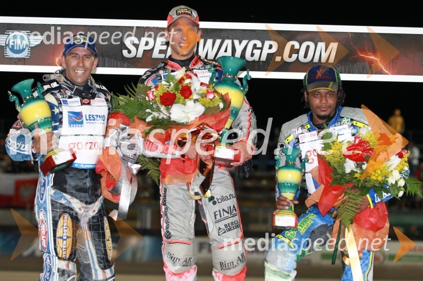 Greg Hancock (ZDA), Andreas Jonsson (Švedska), Antonio Lindback (Švedska)Speedway Grand Prix 2011, VN Italije - 6. dirka