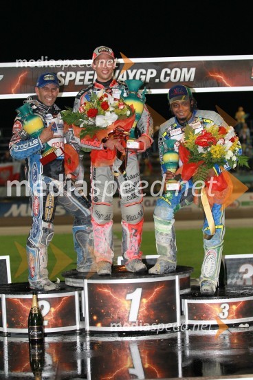 Greg Hancock (ZDA), Andreas Jonsson (Švedska), Antonio Lindback (Švedska)Speedway Grand Prix 2011, VN Italije - 6. dirka