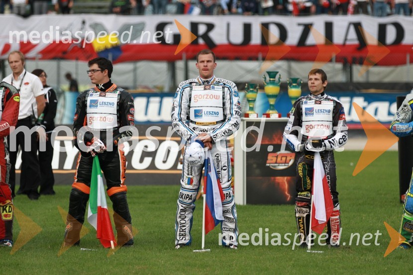 Mattia Carpanese (Italija), Matej Žagar (Slovenija), Janusz Kołodziej (Poljska)Speedway Grand Prix 2011, VN Italije - 6. dirka