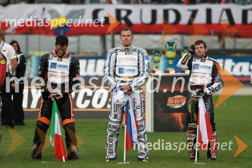 Mattia Carpanese (Italija), Matej Žagar (Slovenija), Janusz Kołodziej (Poljska)Speedway Grand Prix 2011, VN Italije - 6. dirka
