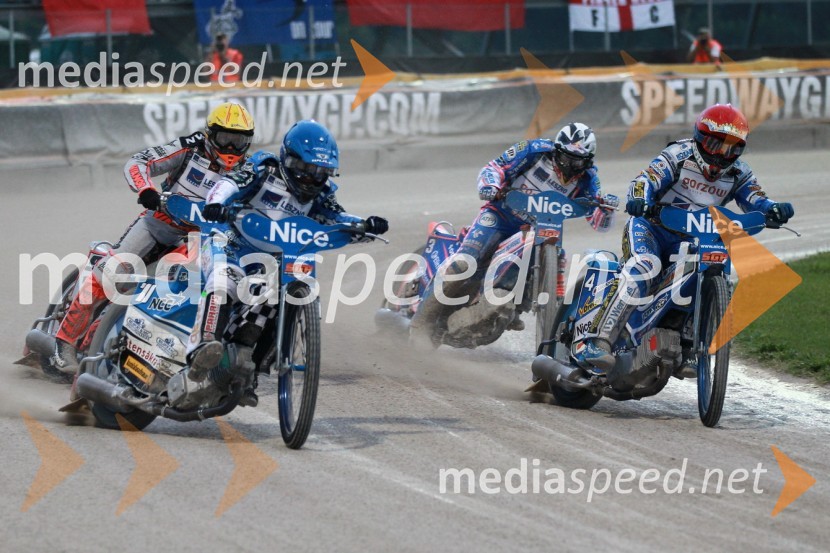 Andreas Jonsson (Švedska), Fredrik Lindgren (Švedska), Jason Crump (Avstralija) in Rune Holta (Poljska)Speedway Grand Prix 2011, VN Italije - 6. dirka